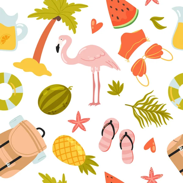 Summer cartoon seamless pattern — Stock Vector