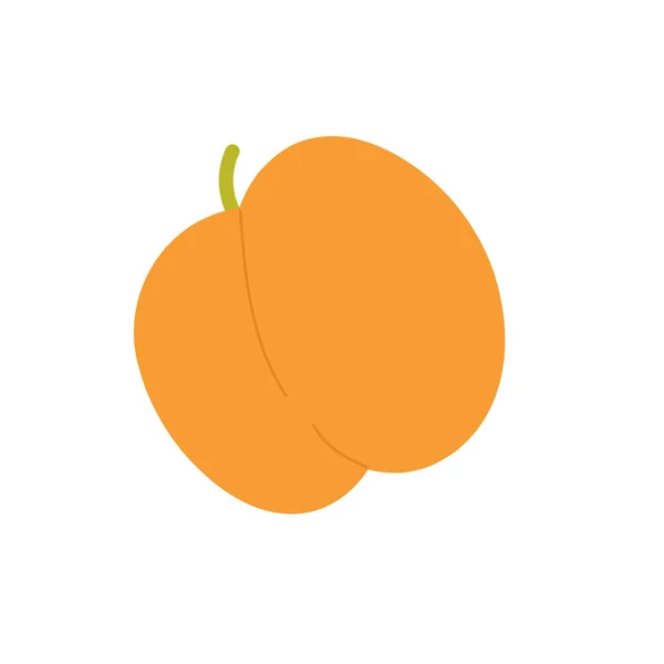 Aprikot atau persik seluruh produk buah segar, pertanian organik makanan untuk makanan penutup vegetarian - Stok Vektor