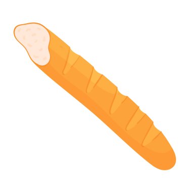 Somun ekmeği ürünü, fırın gıda üretimi, uzun kesilmiş kabuklu Fransız somunu.