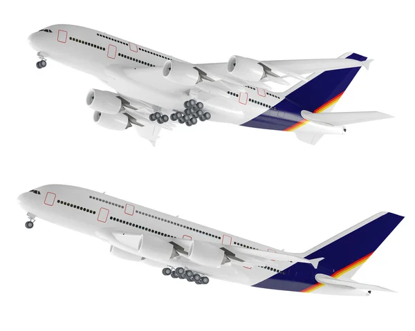 Flugzeug Flugzeug isoliert auf der weißen — Stockfoto