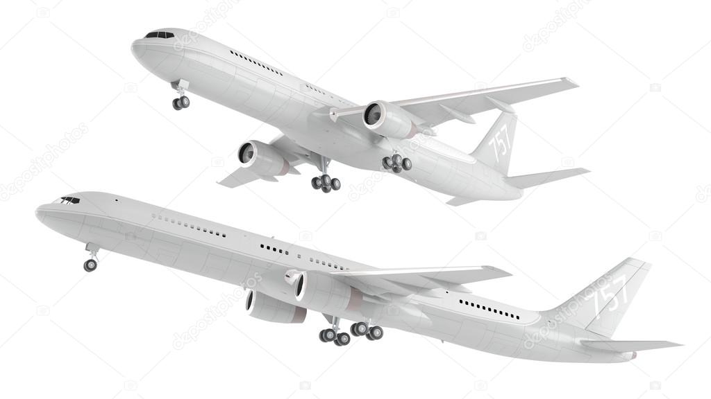 Airplane aircraft isolated on the white