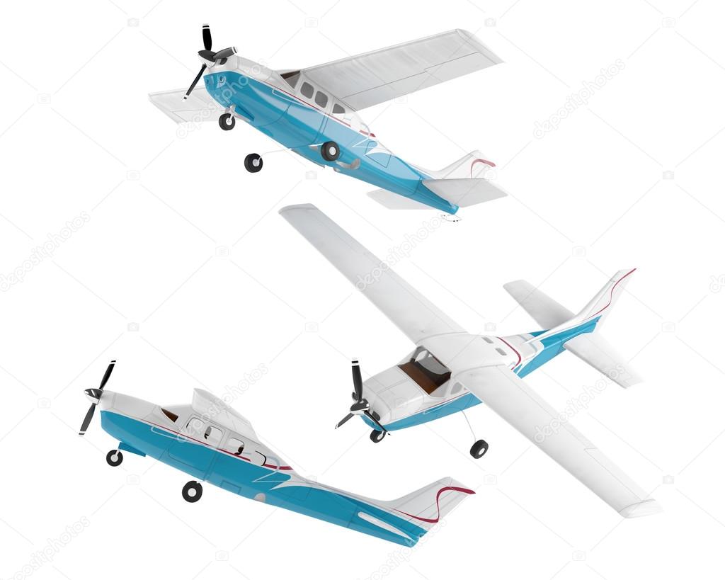 Old style airplane isolated
