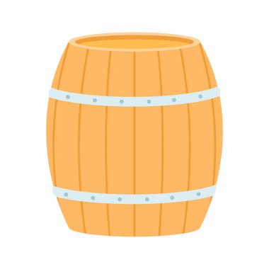 Bal üretimi ve depolama vektörü illüstrasyonunda kullanılan basit izole ahşap fıçı
