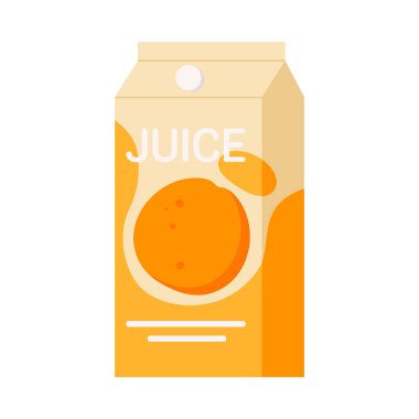 En az yassı portakal suyu karton ambalajı ürün markalaşma vektör çizimi için beyaz arkaplan üzerinde izole