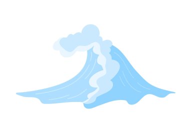 Sörf, sahil ve su temaları temsilciliği için Avustralya 'dan esinlenilmiş basit izole mavi okyanus dalgası