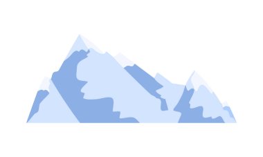 Seyahat için beyaz izole edilmiş arka plan üzerindeki basit mavi Avusturya Alpleri dağ aralığı ve doğa vektör illüstrasyonları