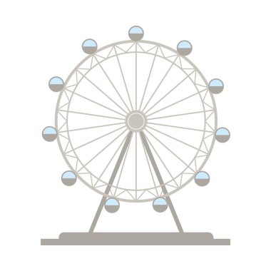 Seyahat ve turizm konsepti için Londra Göz Dönme dolabının basit izole edilmiş grafiği vektör illüstrasyonunu gösterir