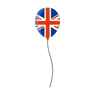 İngiliz kutlama temalı, beyaz vektör illüstrasyonunda izole edilmiş İngiliz balonu.