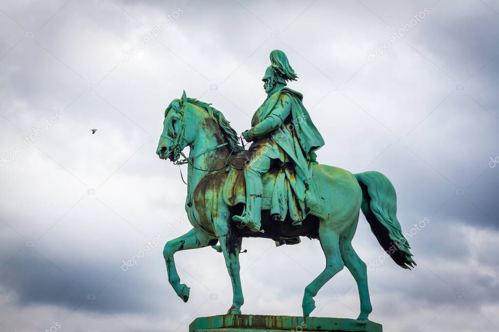 kaiser Wilhelm I by Friedrich Drake, the first equestrian statue of the German emperor, proudly stands near the Hohenzollern bridge in Cologne