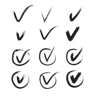 Birçok farklı siyah kanca koleksiyonu. Web ve mobil uygulamalar için Simgeleri Düz onayla. Basit tasarım.