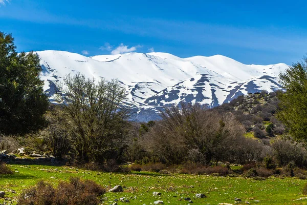 Yunanistan 'ın Girit kentindeki Psiloritis Ida Dağları' nda yürüyüş ve yürüyüş macera manzarası