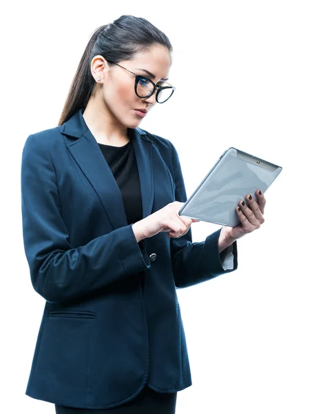 Girl with tablet — Stock Photo, Image