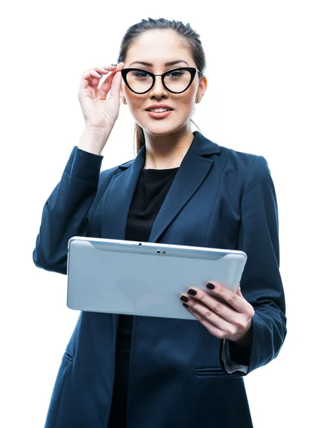 Girl with tablet — Stock Photo, Image