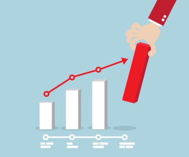 El koyarak kırmızı grafik