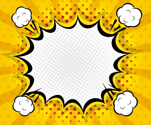 soyut BOM boş konuşma balonu pop art, sarı arka plan üzerinde çizgi roman 