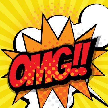 OMG pop art, çizgi roman arka plan