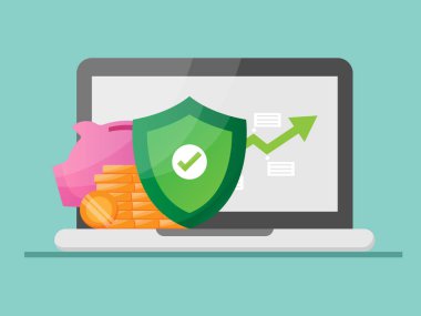 para tasarrufu ve büyüme grafik vektörü çizimi düz tasarım ile koruma