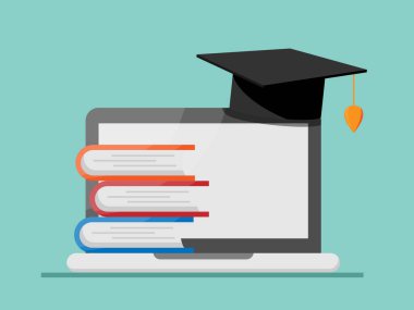 Online eğitim konsepti vektör çizimi düz tasarım