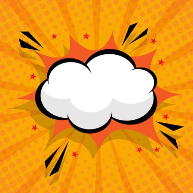 Boş konuşma kabarcığı çizimi olan soyut komedi arkaplanı