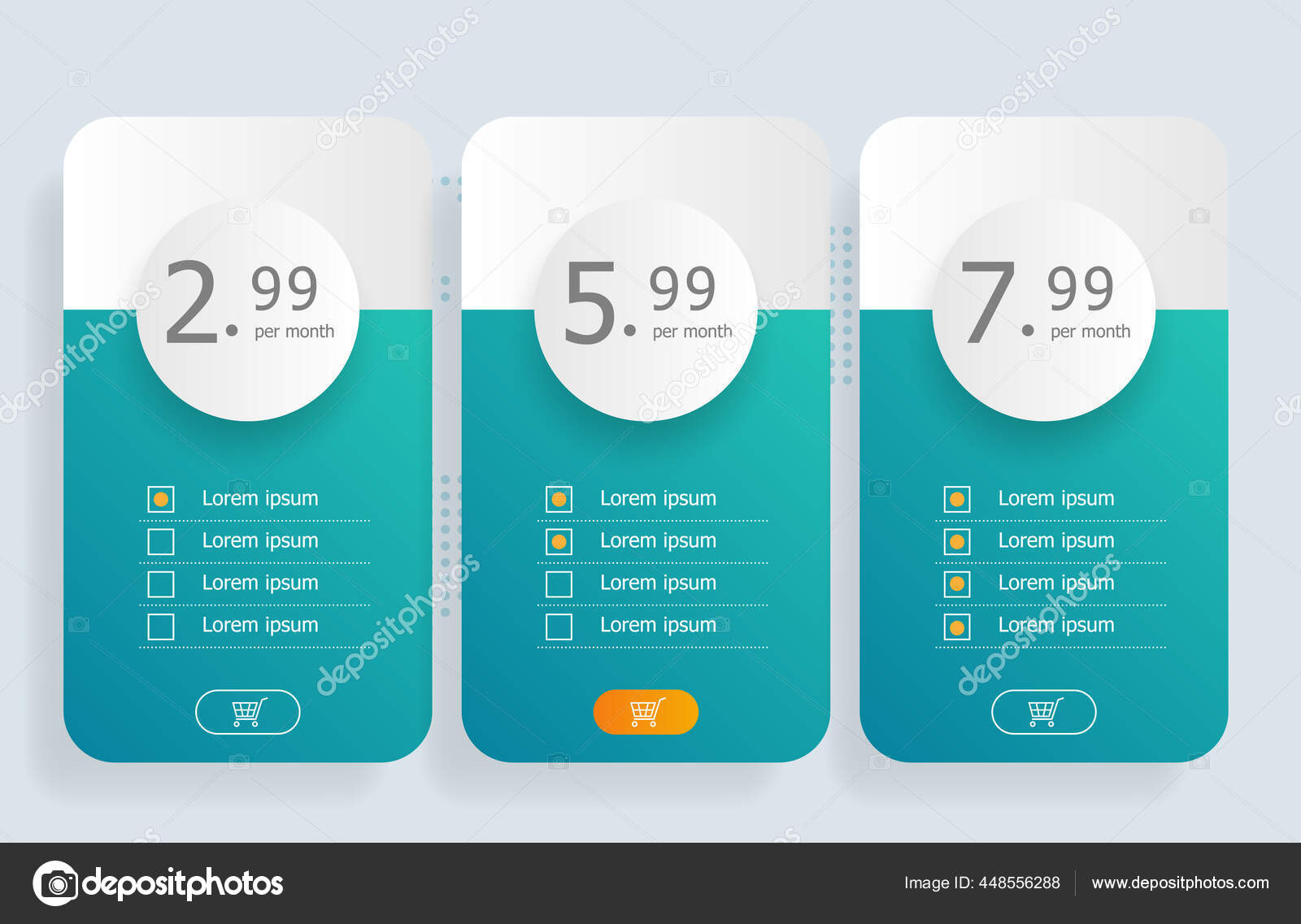 Price Table Template Background Vector Illustration Stock Vector by
