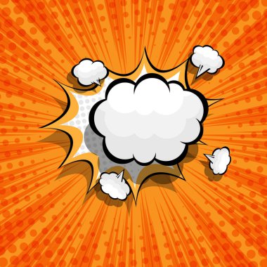 soyut çizgi roman, boş konuşma kabarcığı vektör illüstrasyonlu pop sanat arka planı