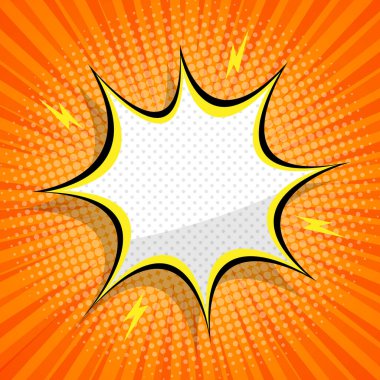 Boş konuşma kabarcığı çizimi olan soyut komedi arkaplanı