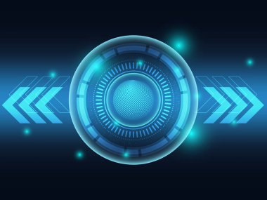 mavi teknoloji fütüristik arkaplan vektörü çizimi