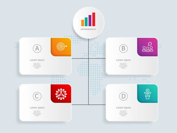 Abstrakcyjny Etykieta Infografika Prezentacja Element Szablon Ikonami Biznesu Wektor Ilustracja — Wektor stockowy