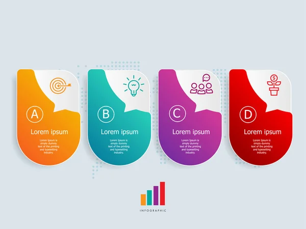 Plantilla Elemento Infografías Línea Tiempo Horizontal Con Iconos Negocios Pasos — Archivo Imágenes Vectoriales