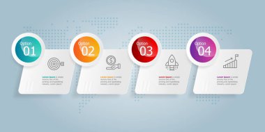 soyut sekme çubuğu yatay bilgi grafikleri sunum ögesi şablonu iş simgesi 4 seçenek çizim arkaplanı