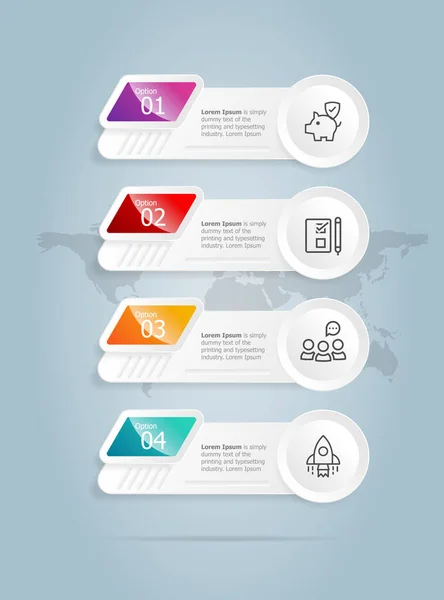Abstrakte Tab Leiste Vertikale Infografik Präsentation Element Vorlage Mit Business — Stockvektor