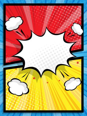 soyut çizgi roman pop sanat konuşma balonu çizgi film arkaplan vektörü çizimi