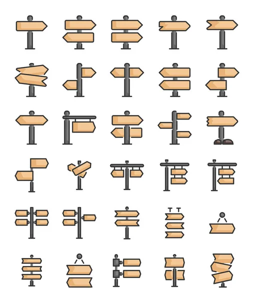 Set Van Gevulde Schema Pictogrammen Vector Illustratie — Stockvector