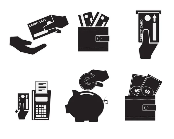 Icône argent et carte de crédit — Image vectorielle