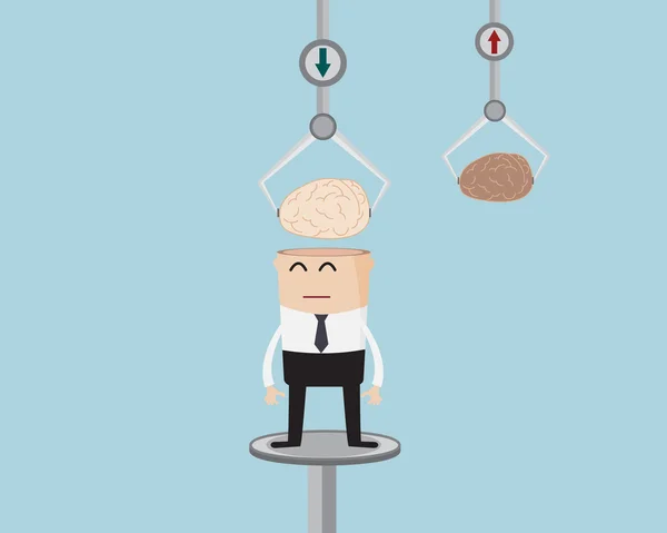 Empresario cambiando el cerebro fresco — Vector de stock