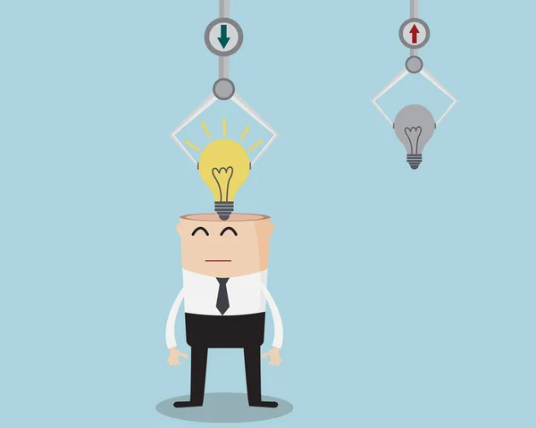 Businessman Changing Bulb Idea — Stock Vector