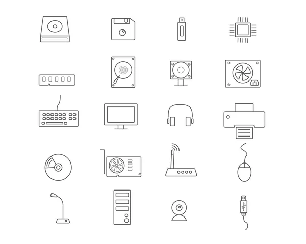 Icon-Set für Computergeräte — Stockvektor