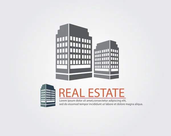 Logo immobilier et immobilier — Image vectorielle