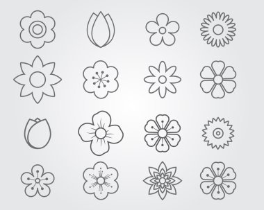 çiçek simge satır kümesi