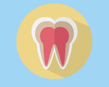 Diş düz simge vektör