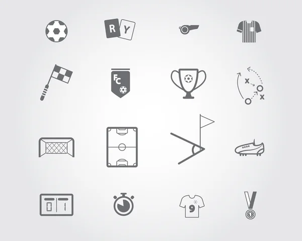 Ensemble d'icônes de football — Image vectorielle
