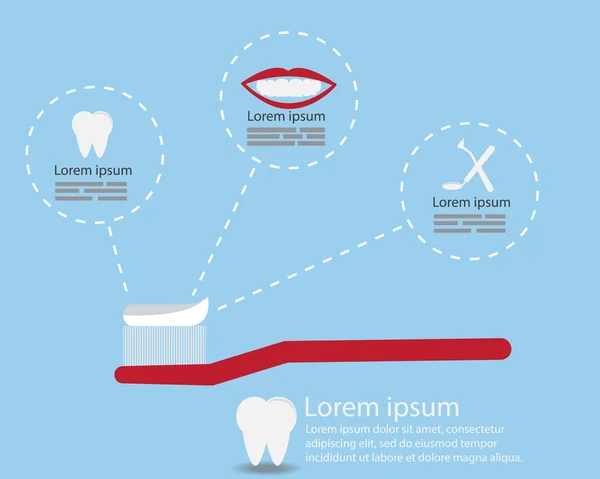 Brosse à dents, fond de soins dentaires — Image vectorielle