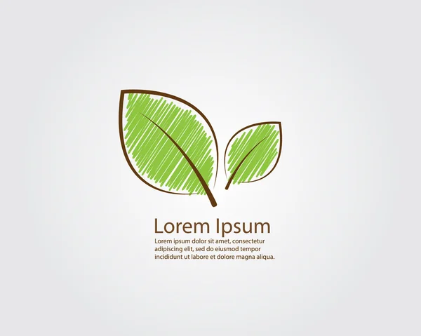 Vert feuille logo vecteur — Image vectorielle