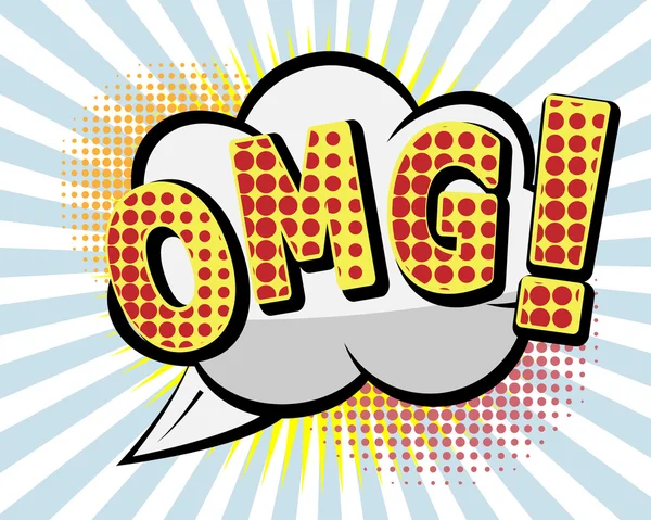 OMG Comic Speach Bubble, Pop art Vector Background —  Vetores de Stock