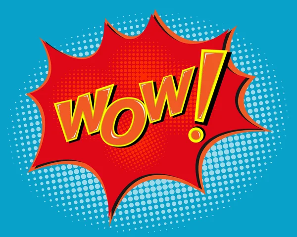 WOW Comic Speach Bubble, Pop art vector fondo — Archivo Imágenes Vectoriales