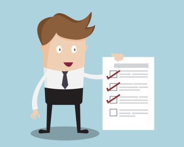 İşadamı göster onay listesi kağıt 