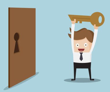 işadamı kilitli kapının anahtarı göster