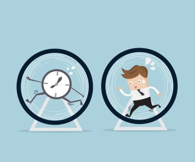 hamster tekerlek içinde çalışan iş adamı