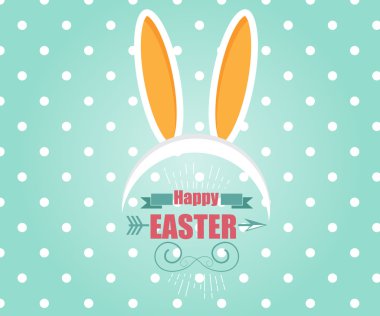 Mutlu Paskalya kartı Paskalya Bunny tavşan arka plan ile