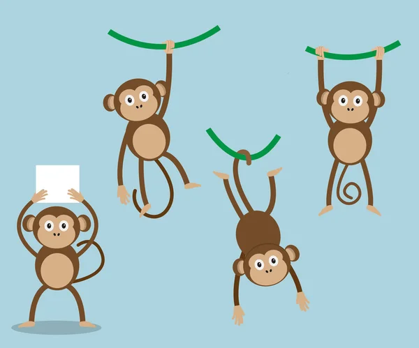 Komplet kreskówka małpa — Wektor stockowy